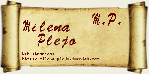 Milena Plejo vizit kartica